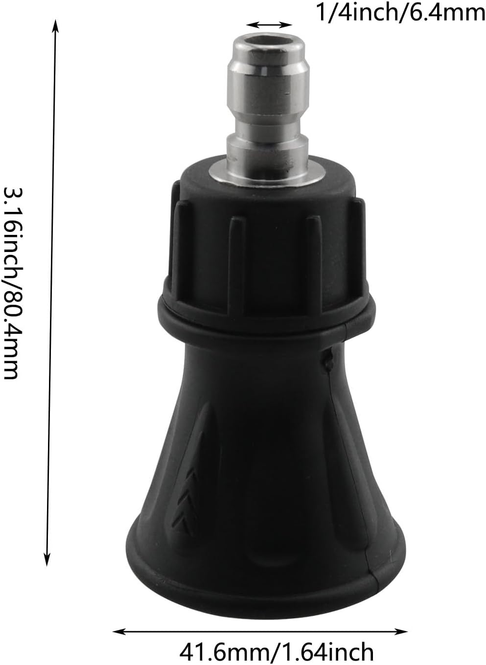 Boquilla limpieza alta presión acero inox negra