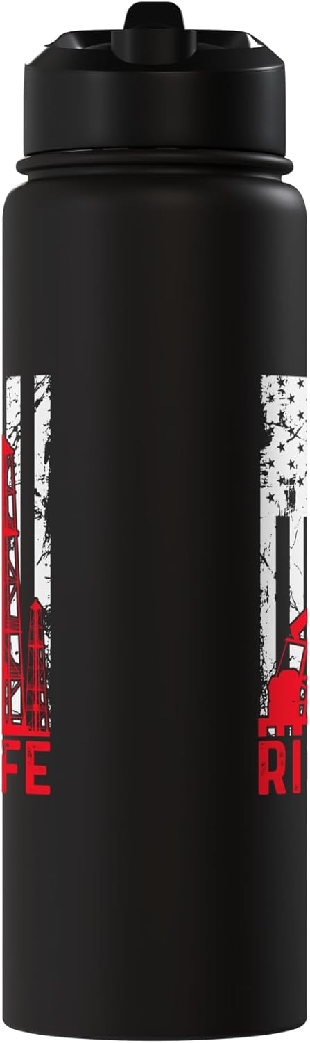 Botella agua acero inox aislada bandera USA
