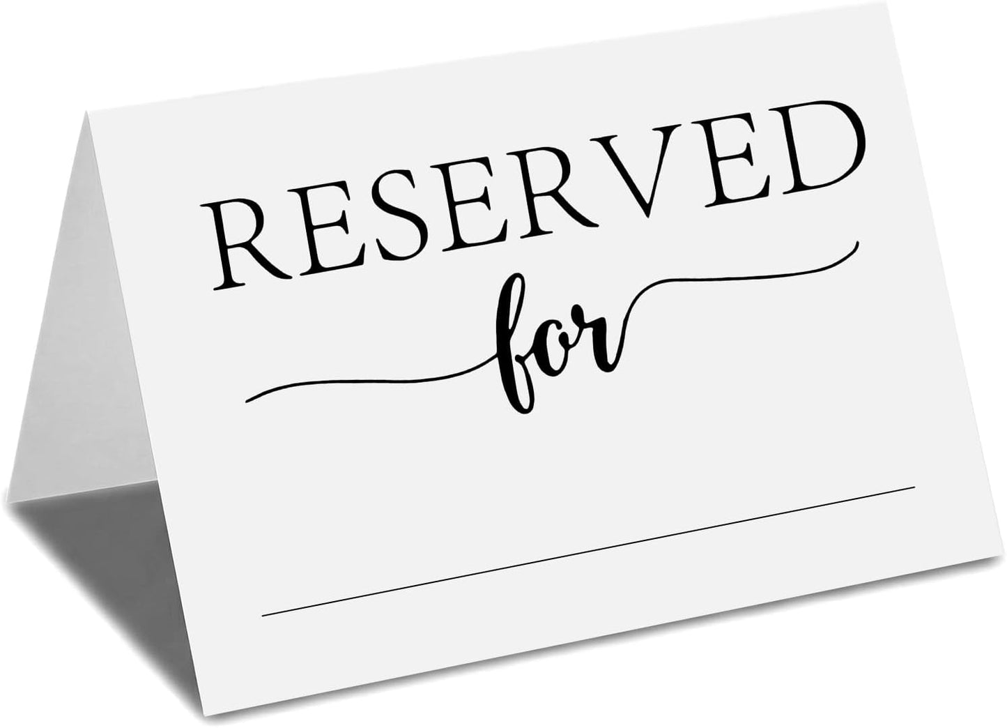 12 Letreros Mesa Reservado Bodas Fiestas Papel Blanco Doble Cara