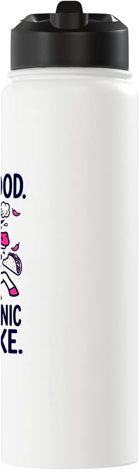 Botella agua acero inox aislada tema taco Cinco de Mayo