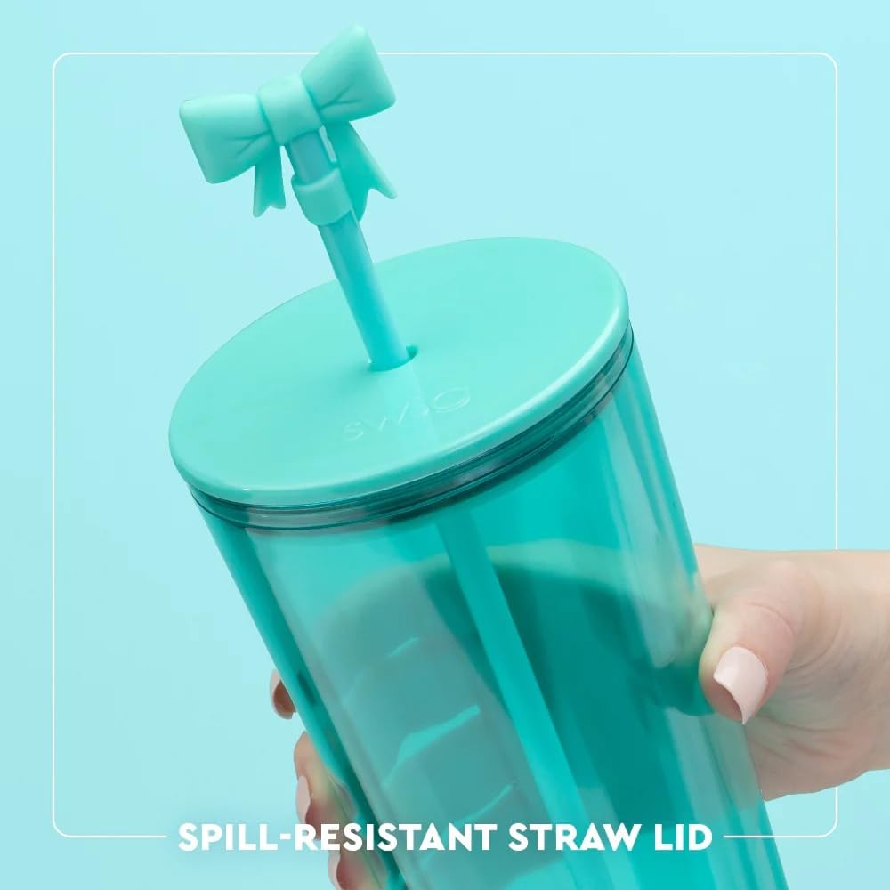 Vaso de plástico sin BPA Swig Life 24 oz con tapa y popote