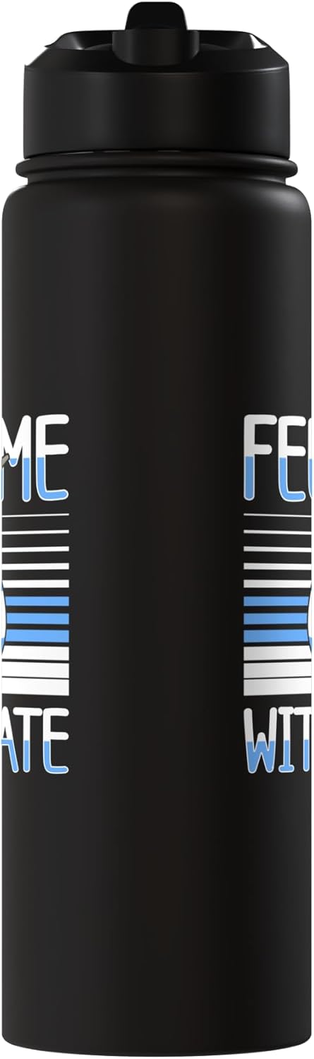 Botella de agua aislada con bombilla de acero inoxidable yerba mate argentina