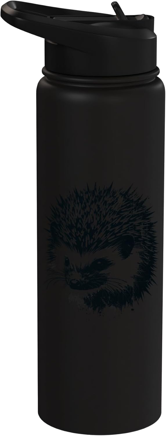 Botella de agua acero inoxidable estilizada estilo grunge con cerdo