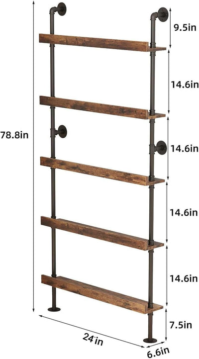 Estante de vino 5 niveles tubería para pared bar