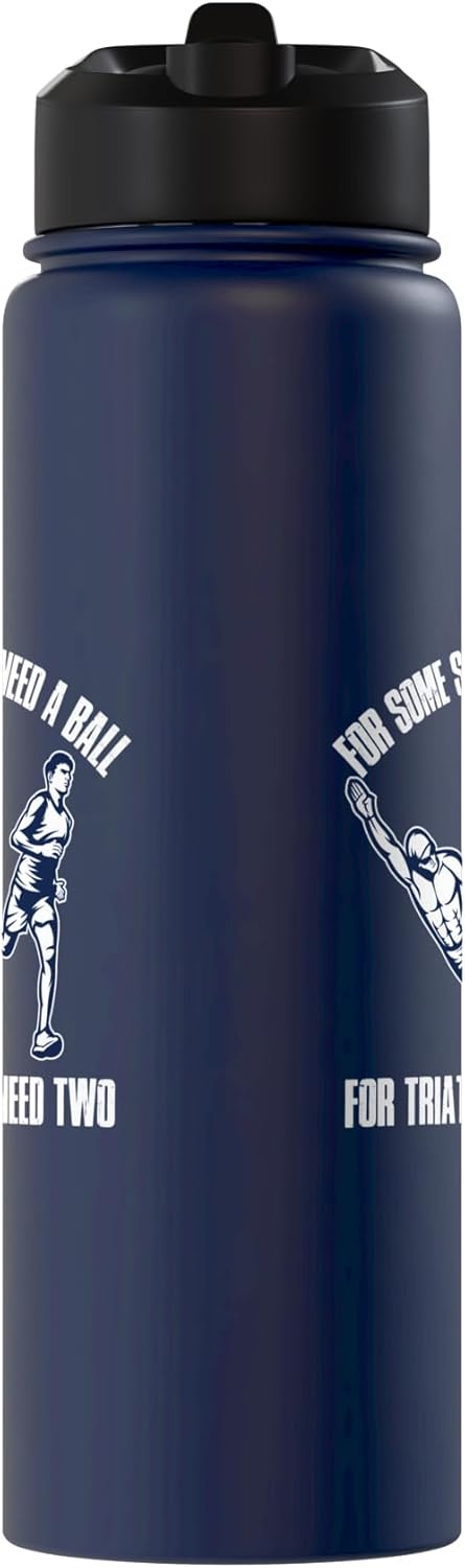Botella de agua acero inoxidable aislada para triatlón