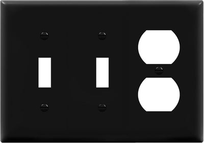 Placa pared triple banda interruptor palanca doble 4.5x6.38pulg