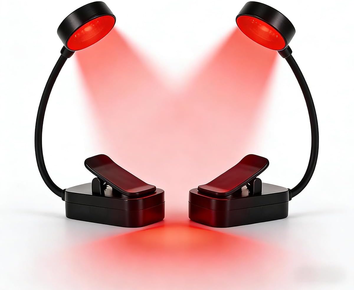 Luz Lectura Roja 2 Unids 3 Modos Sin Luz Azul