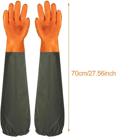 Guantes goma largos antideslizantes con forro algodón