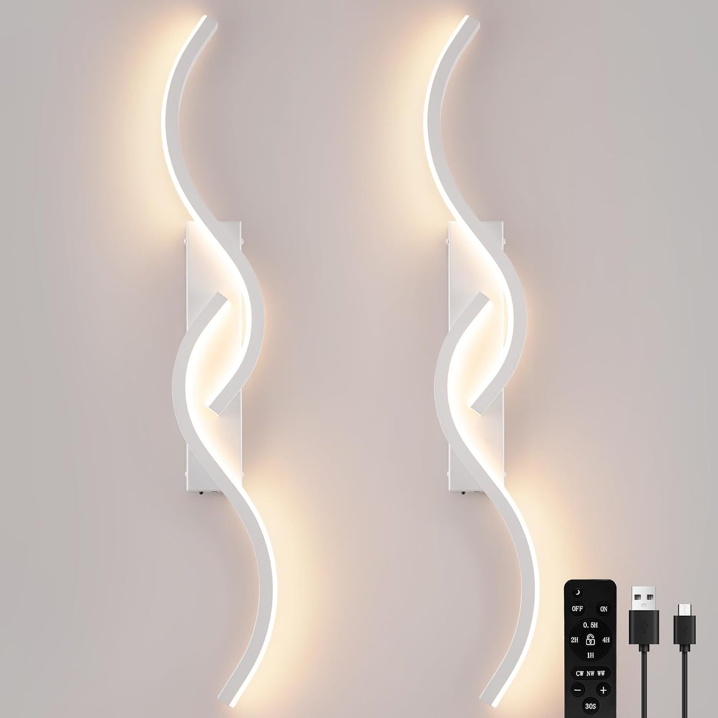 Apliques pared LED inalámbricos 3000-6500 K sala dormitorio