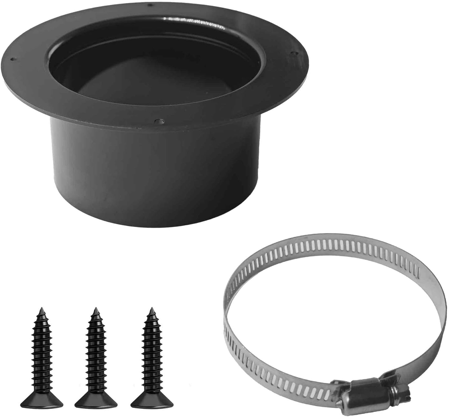 Brida conducto 4pulg ABS negro abrazadera HVAC