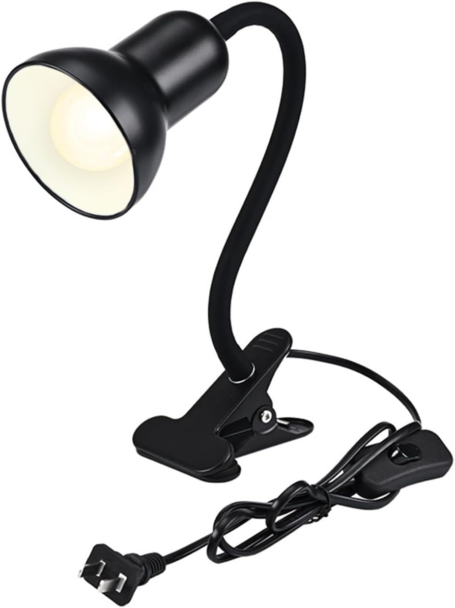 Lámpara cuello cisne con clip enchufe E26 cerámica resistente