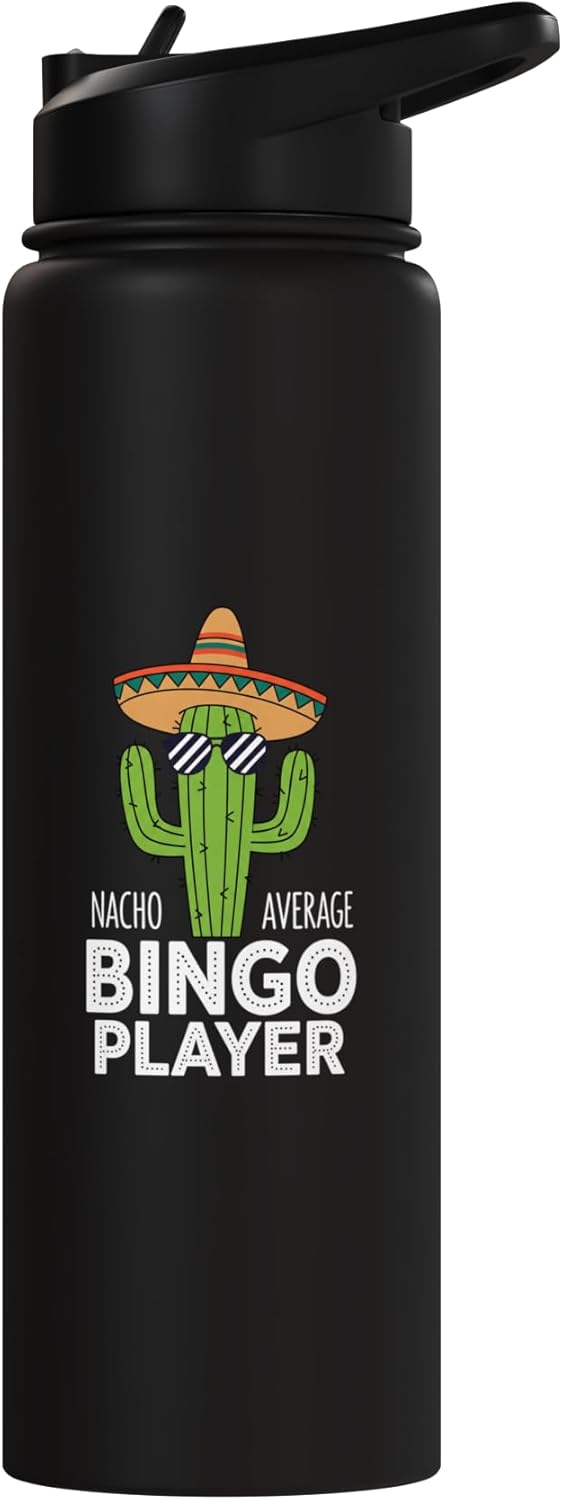 Botella de agua acero inoxidable cactus para bingo sin BPA