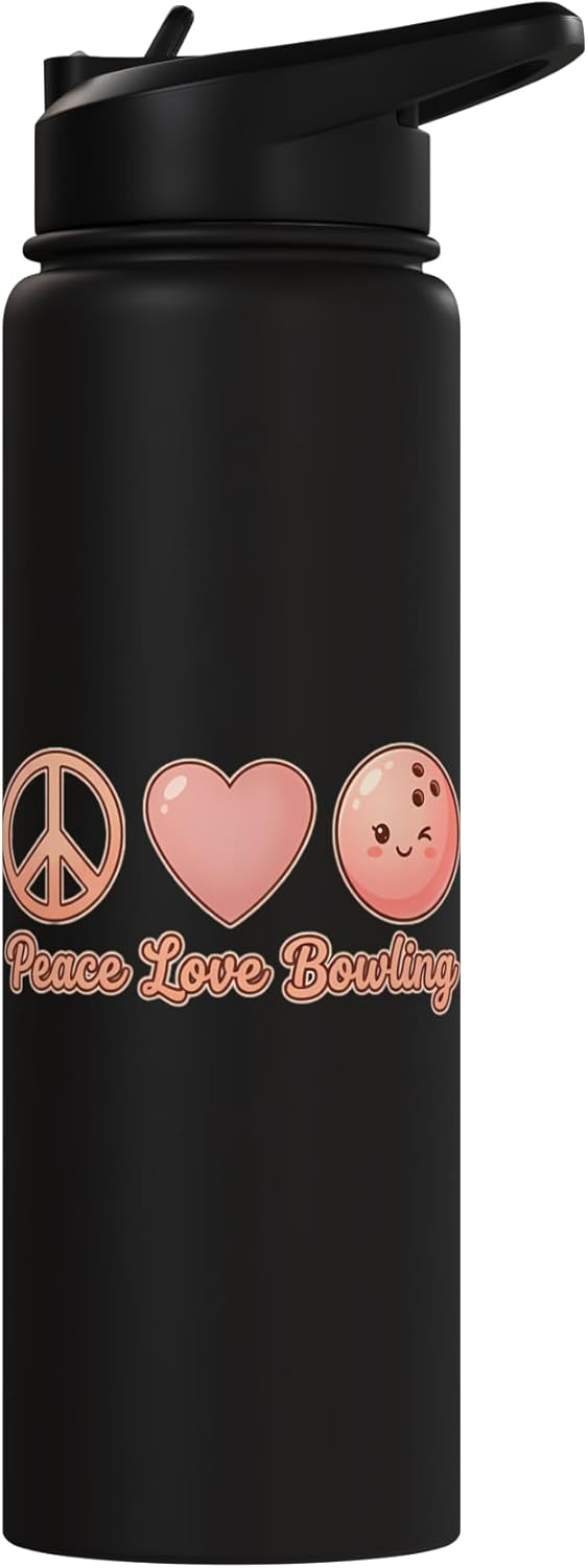 Botella de agua acero inoxidable aislada retro Peachy