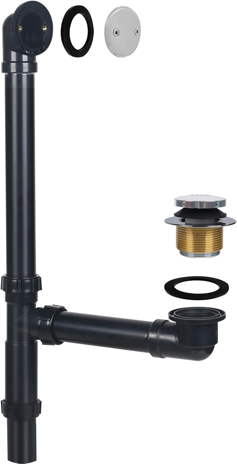 Kit drenaje bañera negro mate tapón 1-1/2pulg 14-16pulg