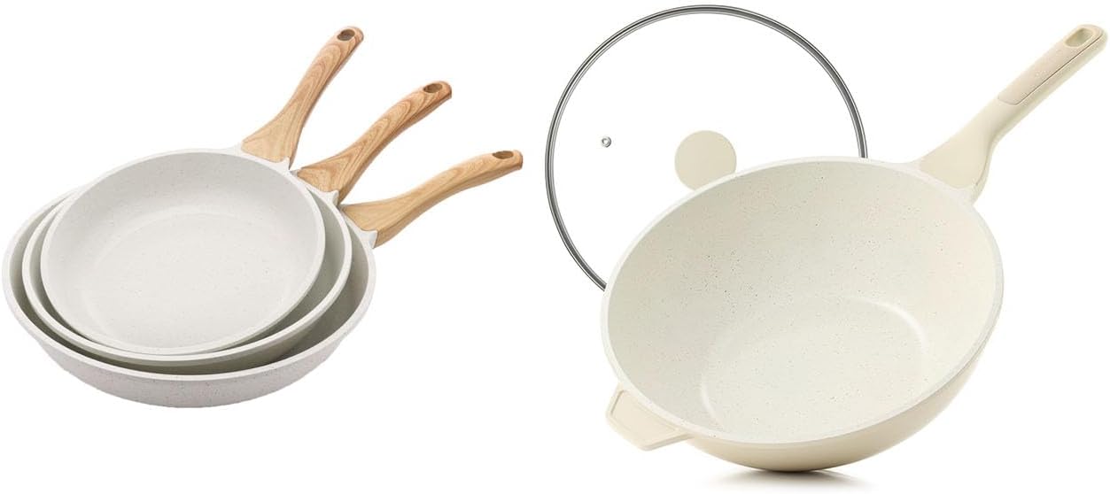 Sartén cerámica 4.5qt con tapa 9.5-12.5pulg