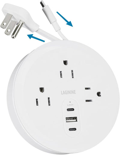 Extensor toma pared con estante 10en1 8 salidas CA 2 USB para hogar