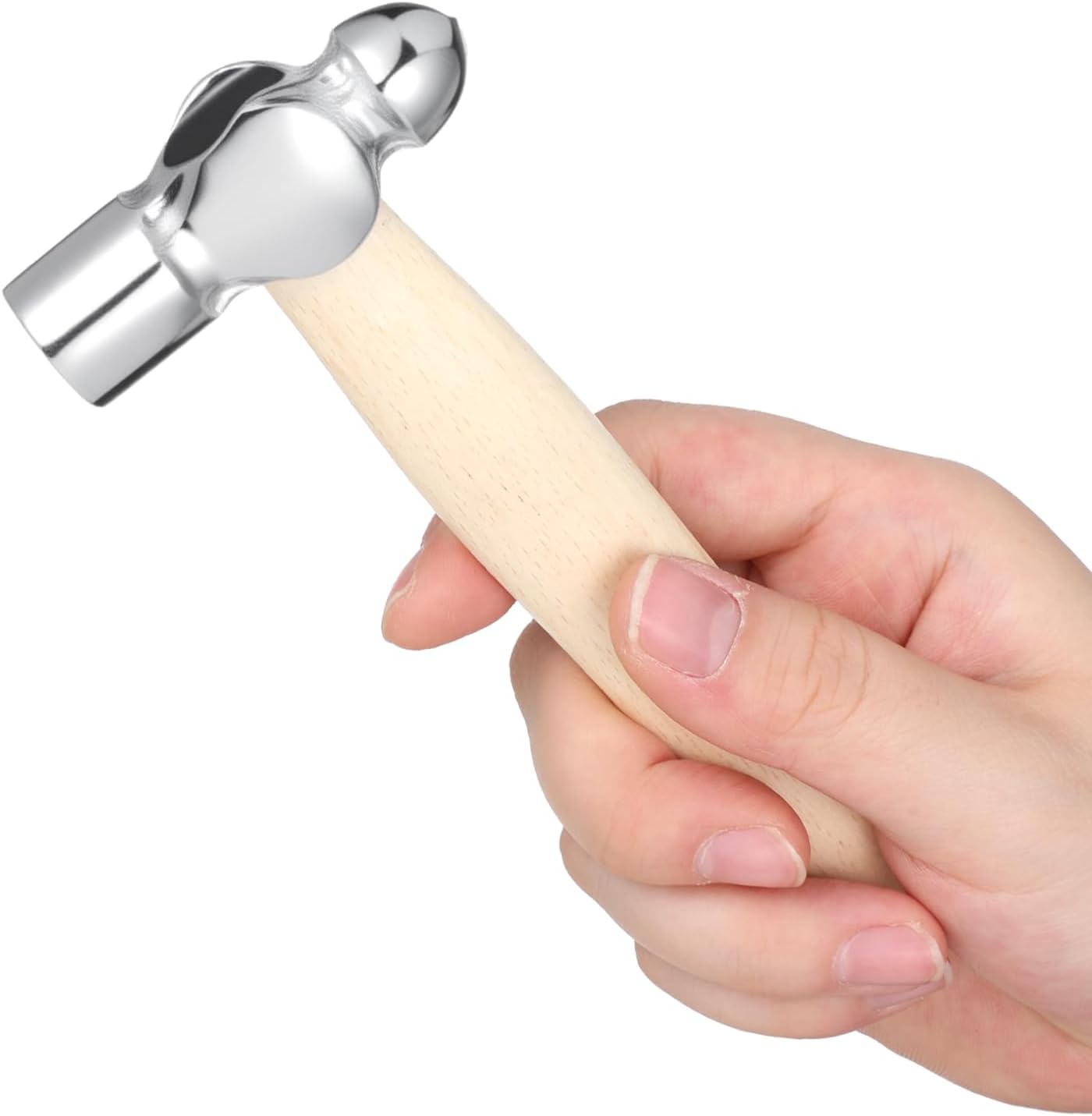 Martillo de bola mango madera mini reforzado cabeza redonda