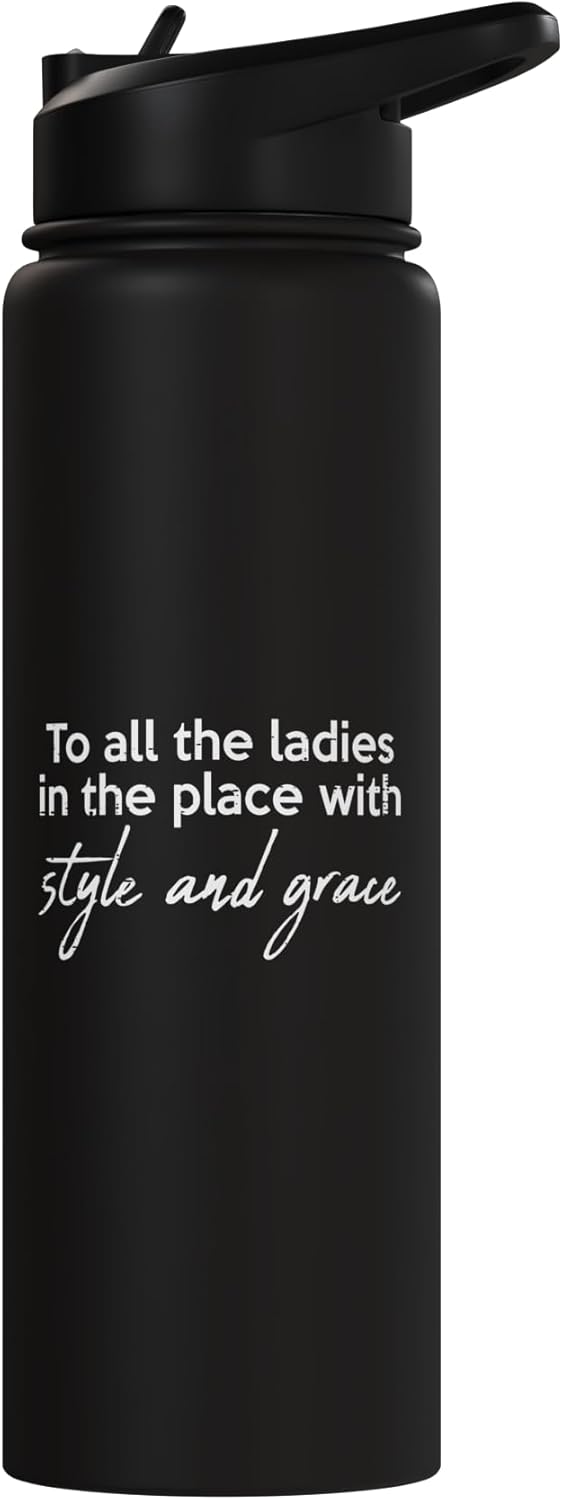 Botella de agua acero inoxidable aislada estilo hip hop para hombres y mujeres