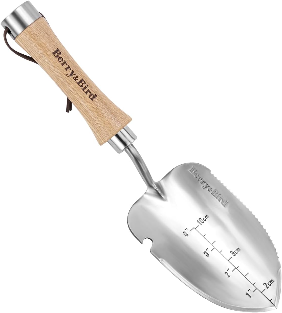 Paleta jardín acero inox mango madera multiusos