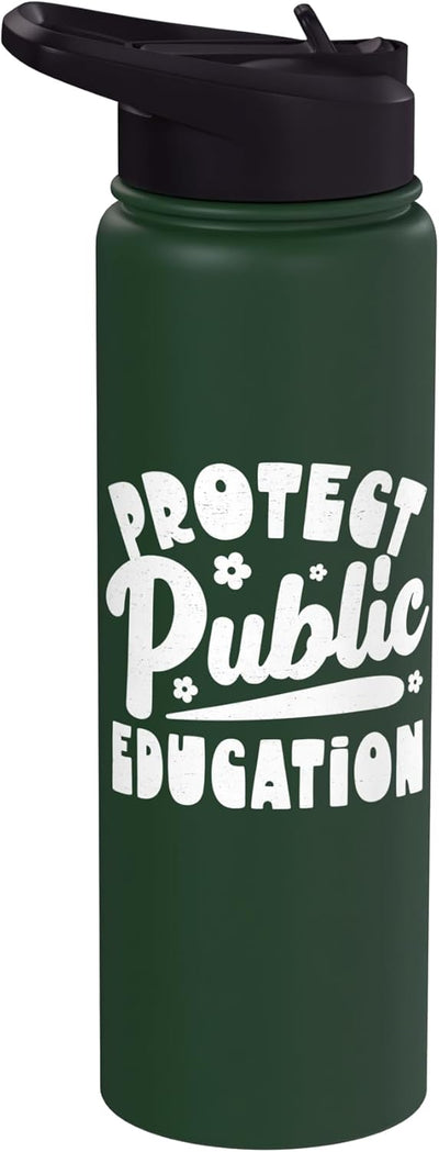 Botella de agua aislada inoxidable para maestro de escuela pública
