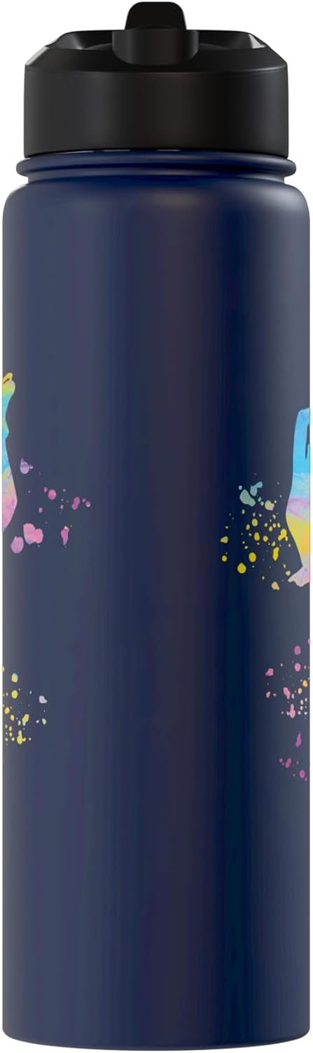 Botella de agua acero inoxidable aislada para patinaje artístico niñas colorida