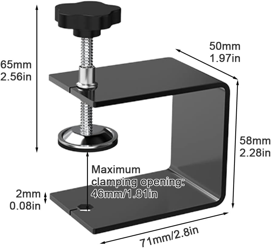 2 Abrazaderas C Acero Inox para Cajones Carpintería Negro