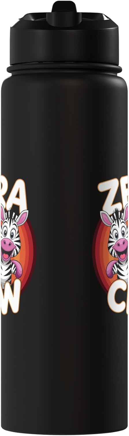 Botella de agua acero inoxidable con dibujo de zebra