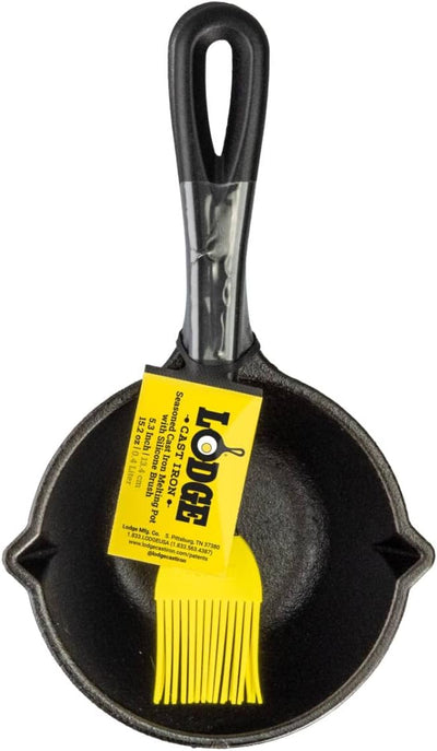 Olla Hierro Fundido 15.2oz Pincel Silicona Untar Negro Amarillo