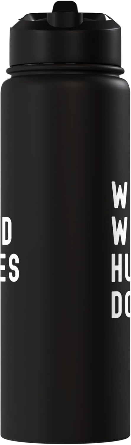 Botella de agua aislada de acero inoxidable What Would Hugues Do