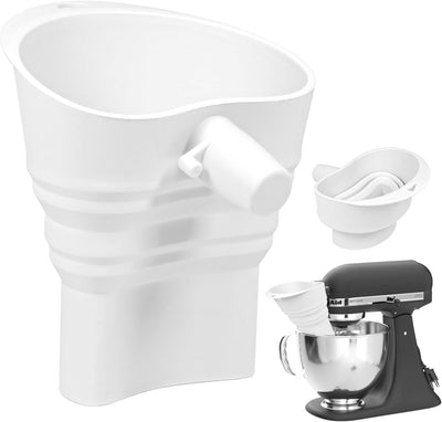 Embudo de harina para KitchenAid de silicona con cepillo plegable