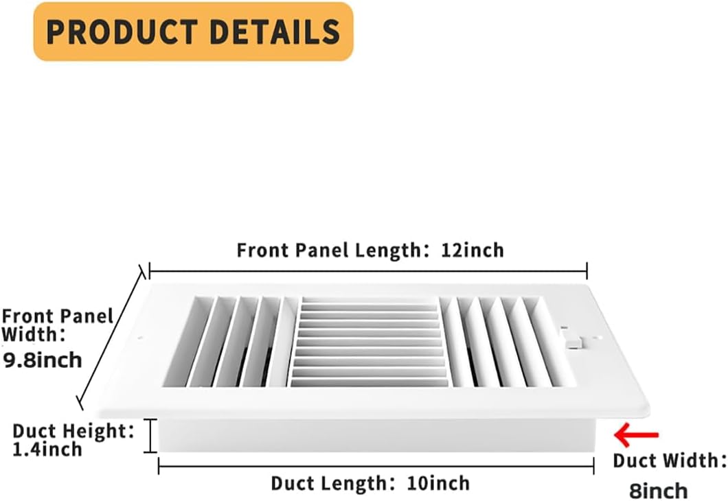 2 Rejillas Ventilación Techo 10x8pulg Plástico Ajustable