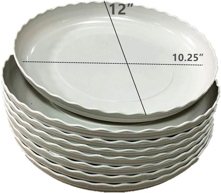 5 Pzas Platillos Gris Claro 12pulg para Plantas Interiores