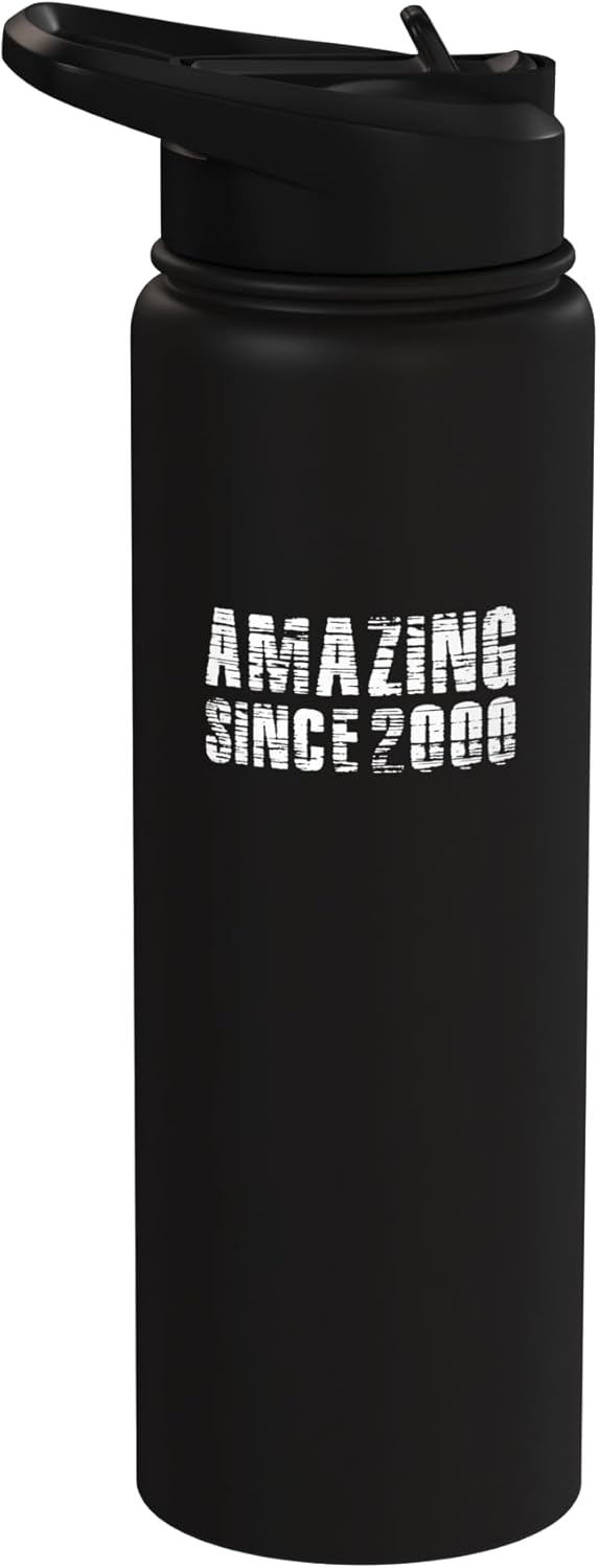 Botella de agua acero inoxidable sin BPA con letra blanca retro