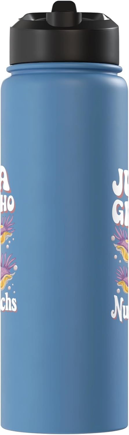 Botella de agua acero inoxidable sin BPA con diseño de nudibrancos