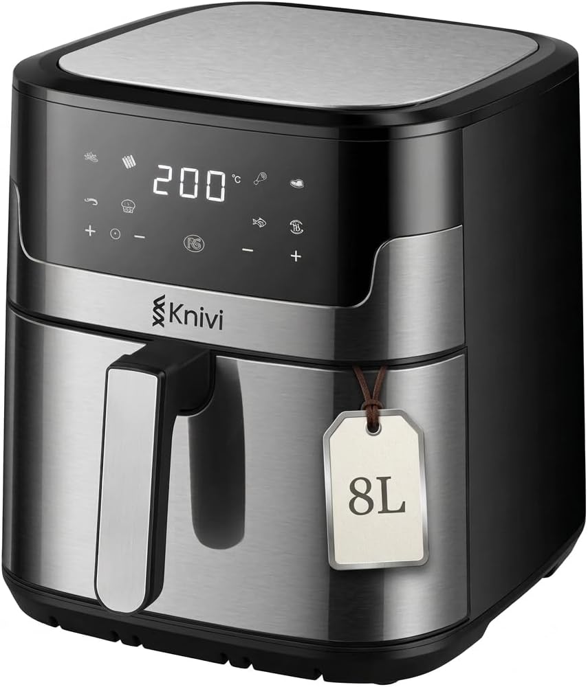 Freidora aire acero inox 8L 1500W pantalla tactil
