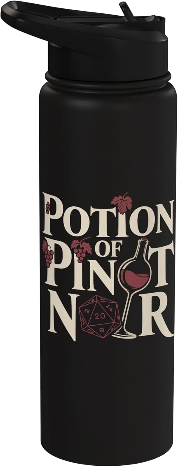 Botella de agua acero inoxidable para juegos RPG con dados D20