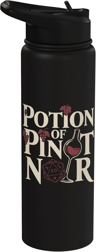 Botella de agua acero inoxidable para juegos RPG con dados D20