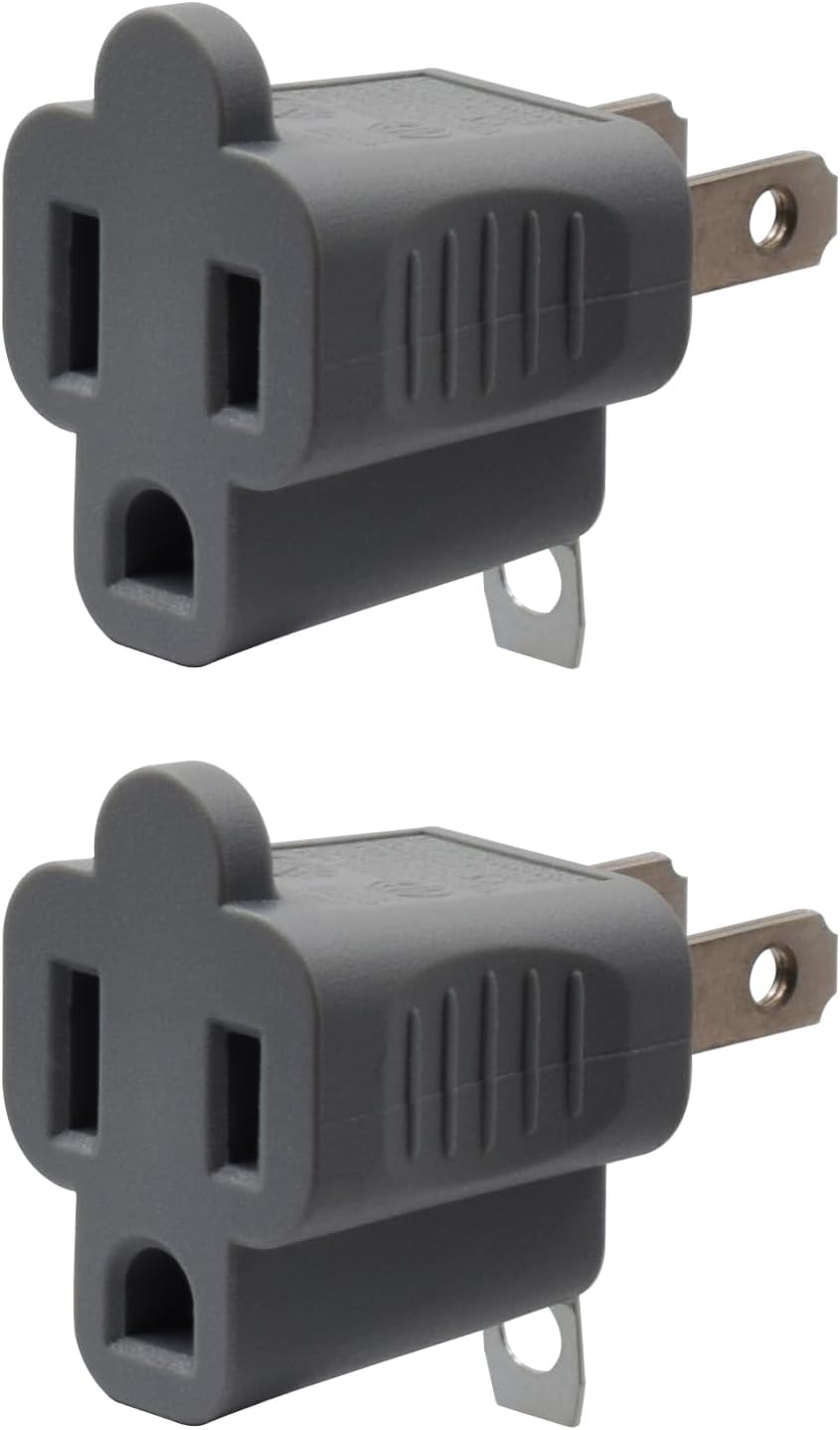 Adaptador 2 a 3 puntas pack 2 gris certificado ETL