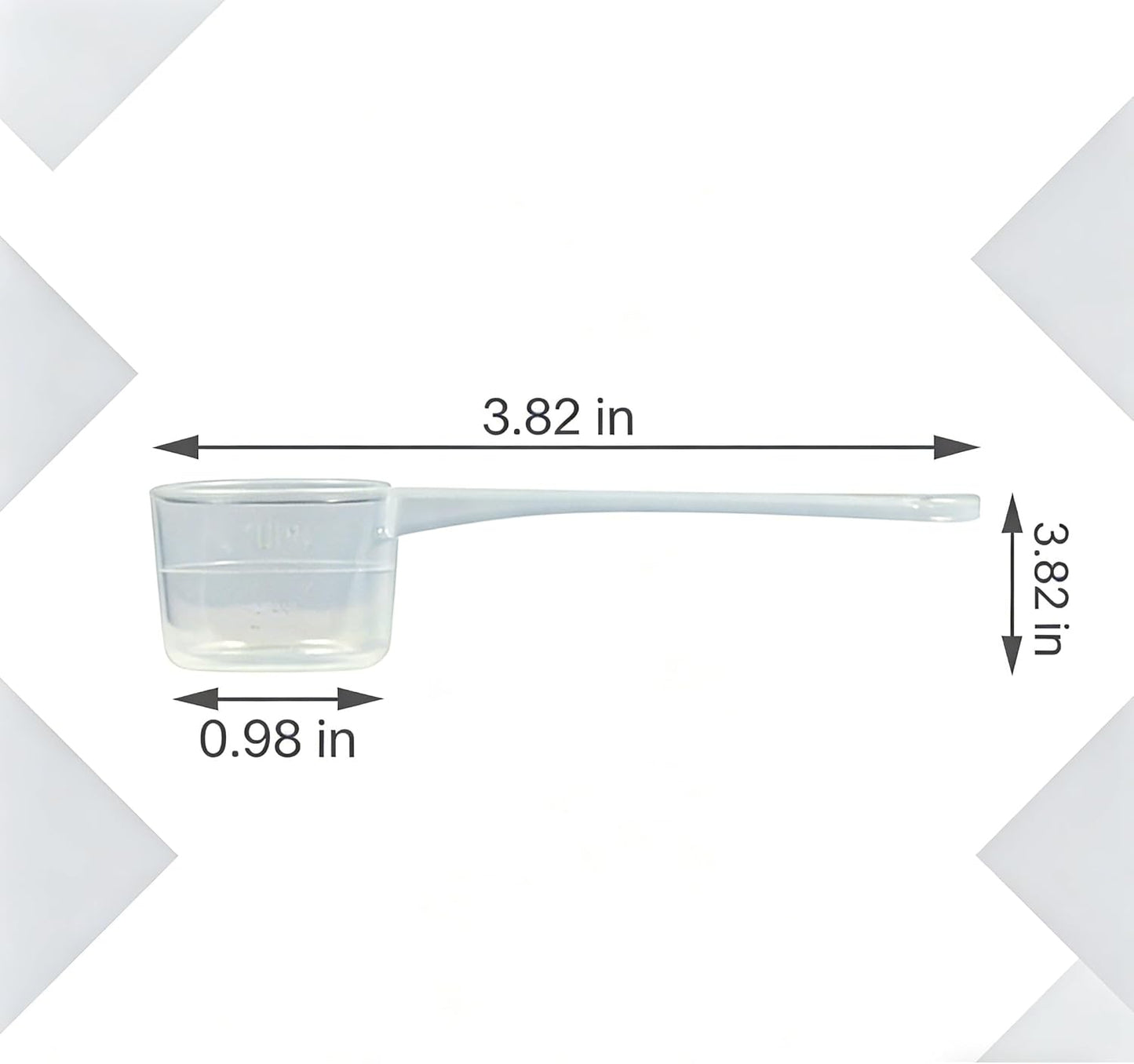 Cucharaditas medidoras de plástico transparente con escala