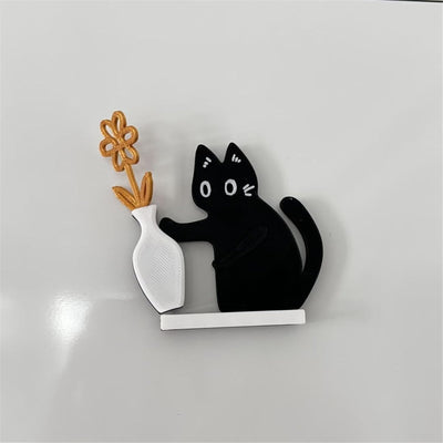 Imán de recuerdo de bigote de gato decorativo acrílico para mascotas paquete de 5