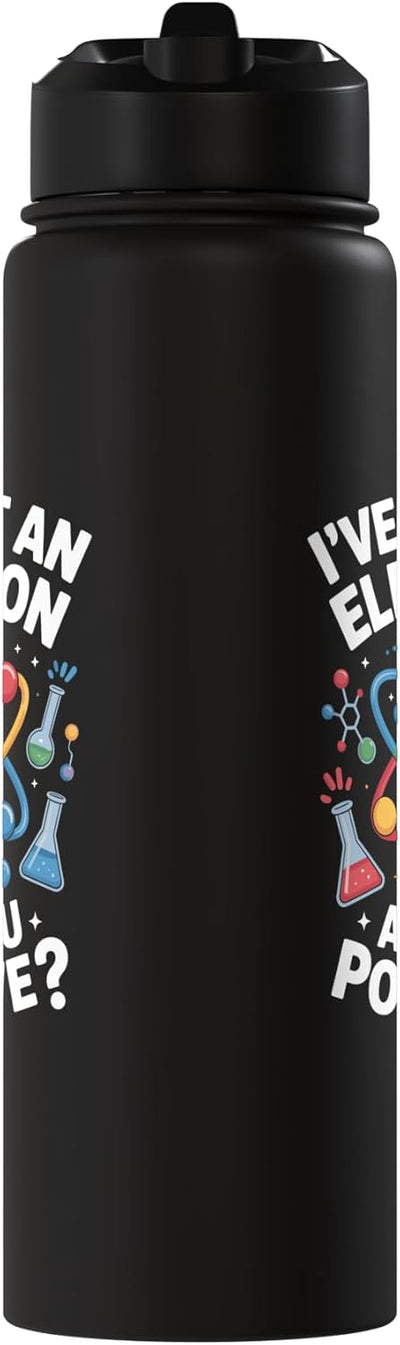 Botella de agua aislada de acero inoxidable con chiste científico
