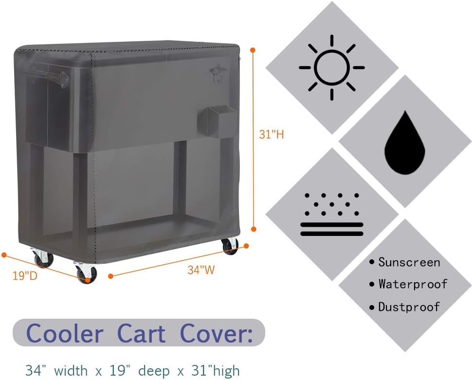 Funda carrito refrigerador universal 80qt material aislante negro