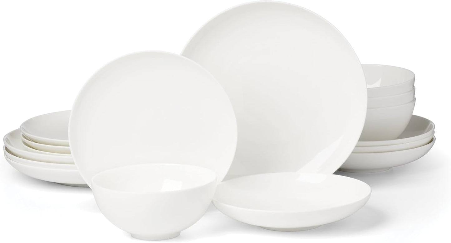 Juego 16 piezas servicio para 4 porcelana hueso blanco