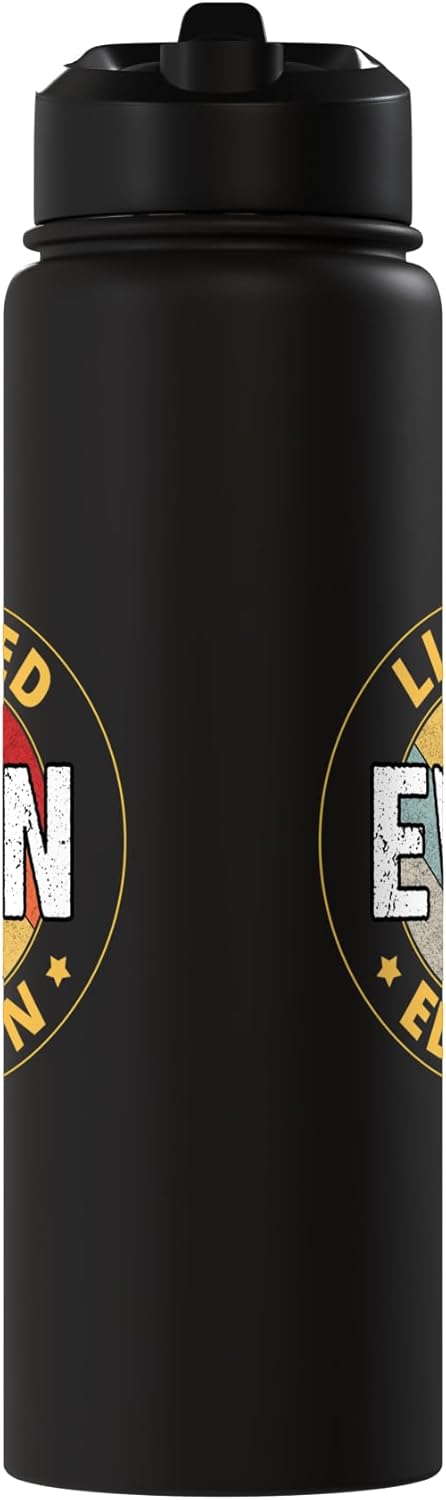 Botella de agua acero inoxidable aislada Evan Name
