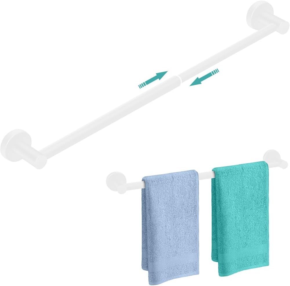 Toallero ajustable baño 13-24pulg blanco
