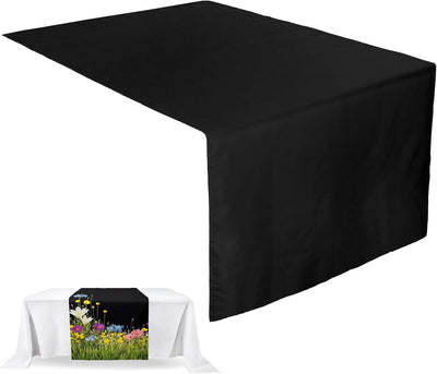 Camino de mesa negro de sublimación 36 x 72 pulgadas para eventos