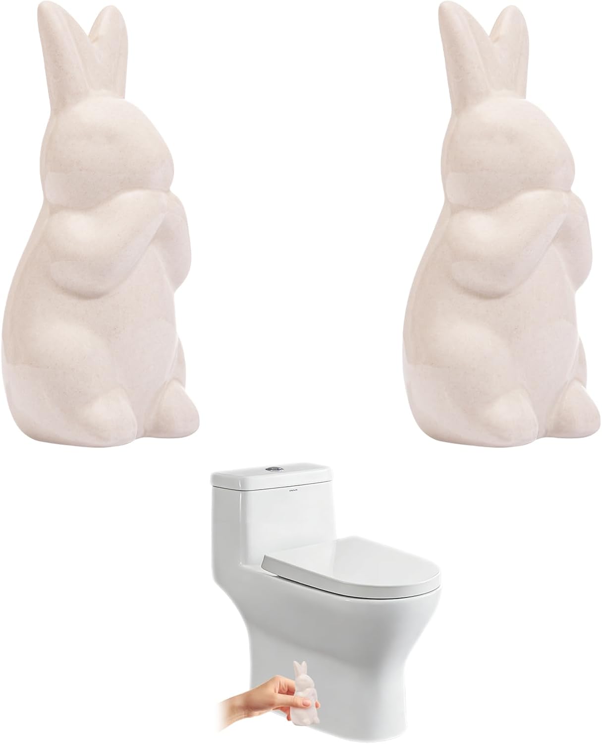 2 Tapas Cerámica Inodoro Decorativas Blanco