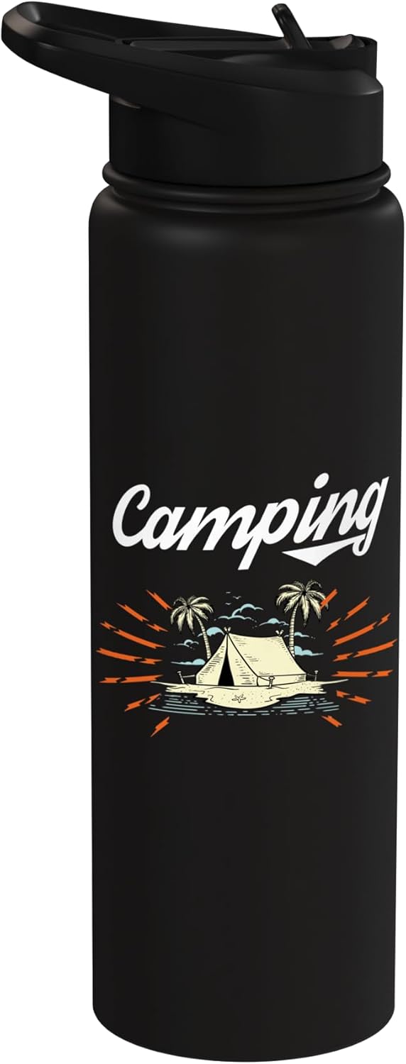 Bote de agua acero inoxidable aislado para camping y caravan con corazón