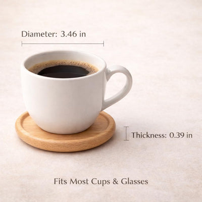 Set 4 posavasos madera haya antideslizantes para café y bar