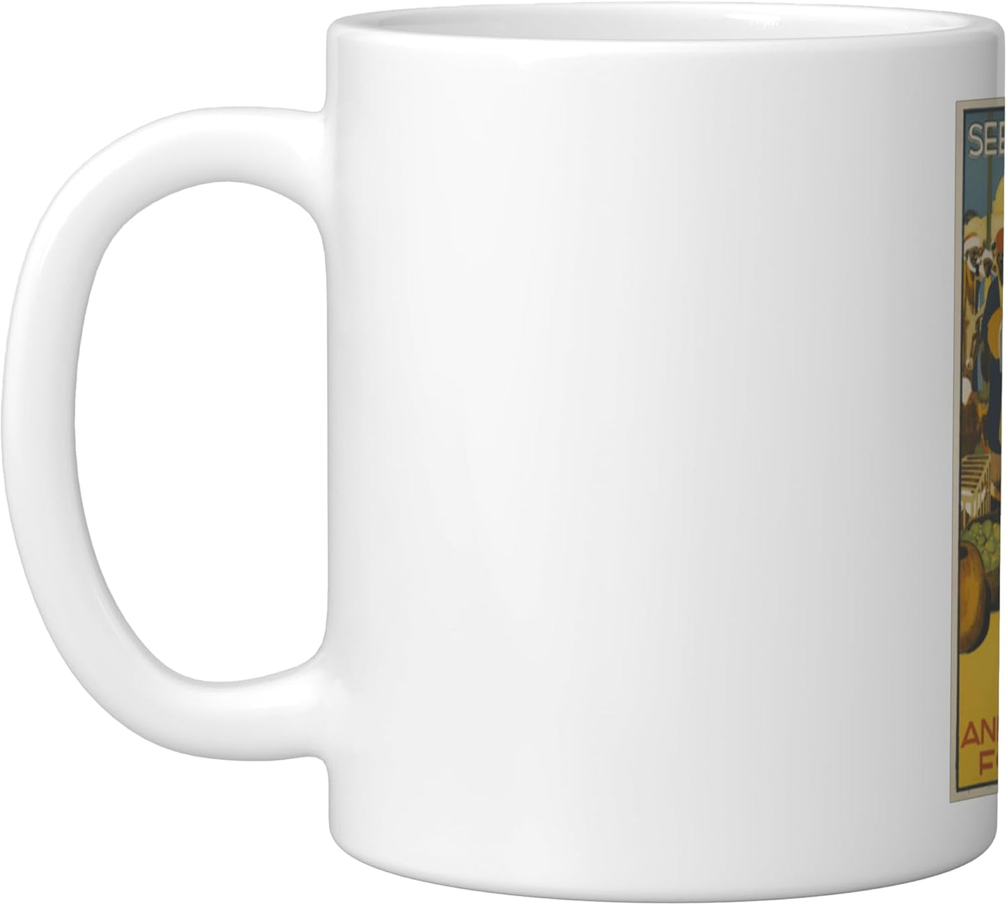 Taza cerámica blanca con póster del ejército británico